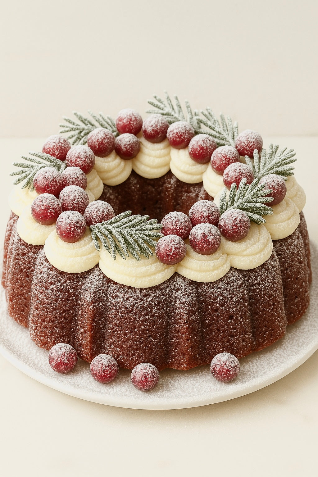 Winterberry Red Velvet Wreath Cake