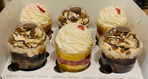 Variety Jumbo Cup-a-cakes - Dozen- Baker's Choice