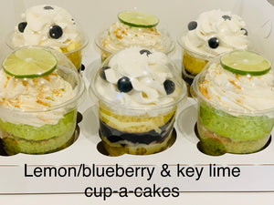 Variety Jumbo Cup-a-cakes - Half Dozen- 2 Flavors