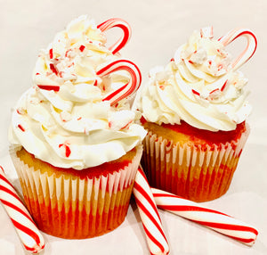 Peppermint Candy Cane Cupcake