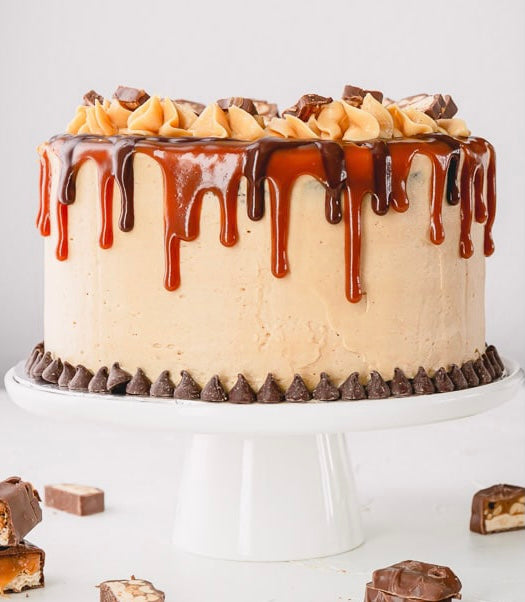 Introducing Our Easy No-Bake Snickers Cake! - Brit + Co